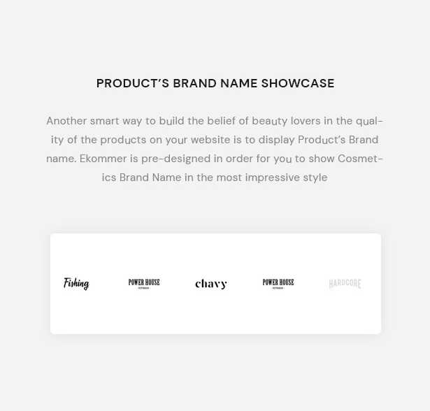 Product’s Brand name Showcase