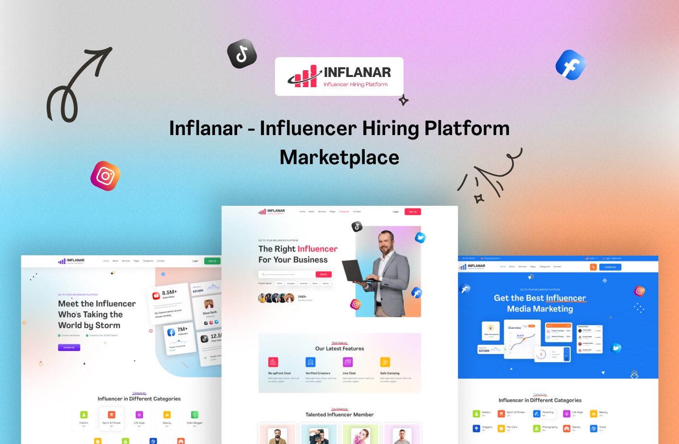 Inflanar - Influencer Marketplace  WordPress Theme - 1