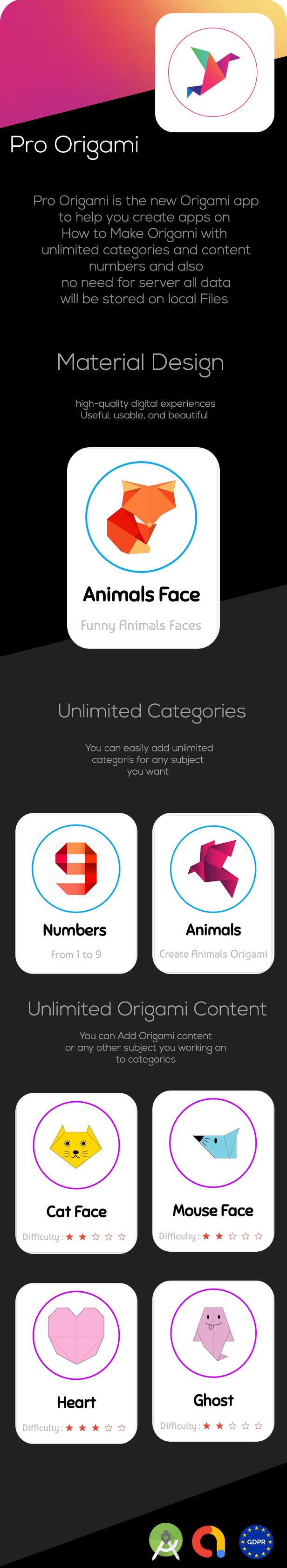 Pro Origami - Step By Step Instructions Template (Android Studio - GDPR - Admob) - 1