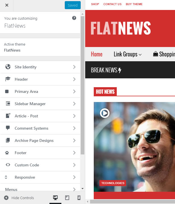 FlatNews – Responsive Magazine WordPress Theme - Live Preview Customizer