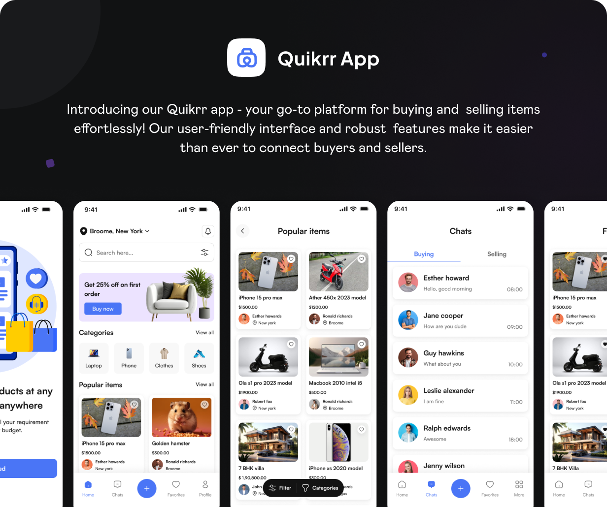 Quikrr UI template | Classified App in Flutter | Product Buying & Selling App Template - 2