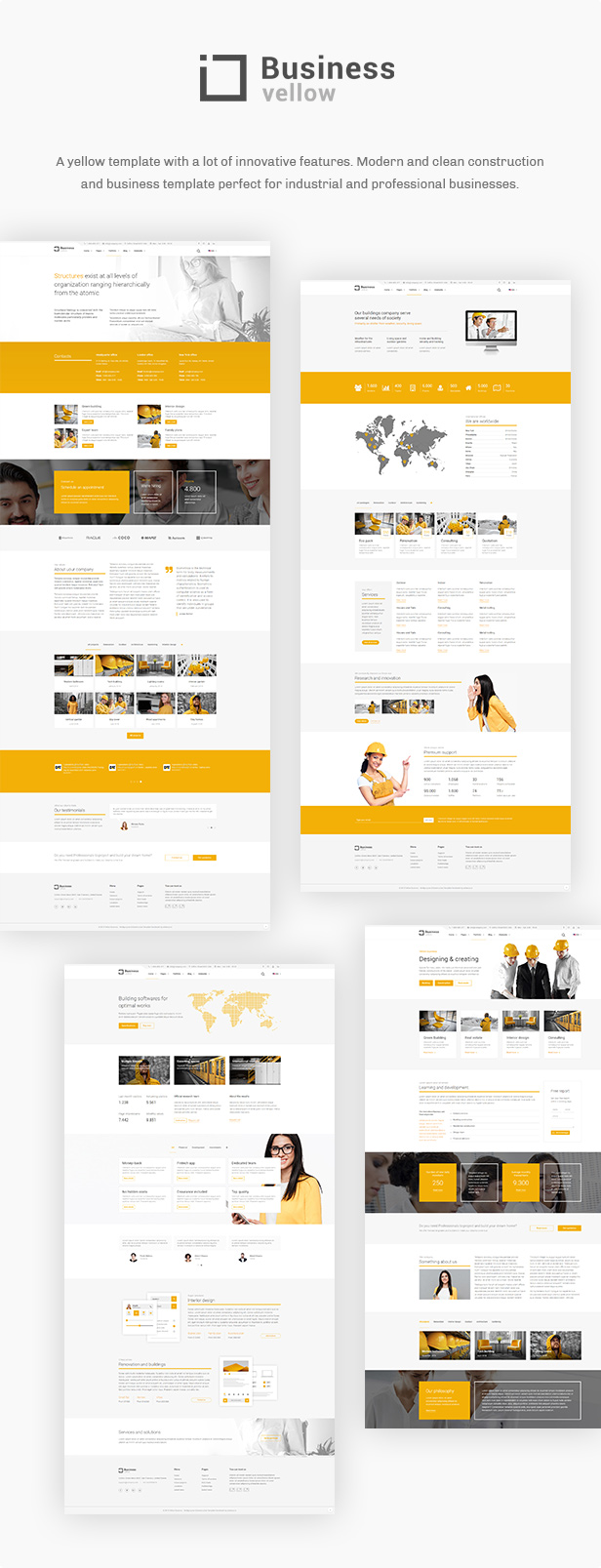 Yellow Business Construction Joomla Template - 3