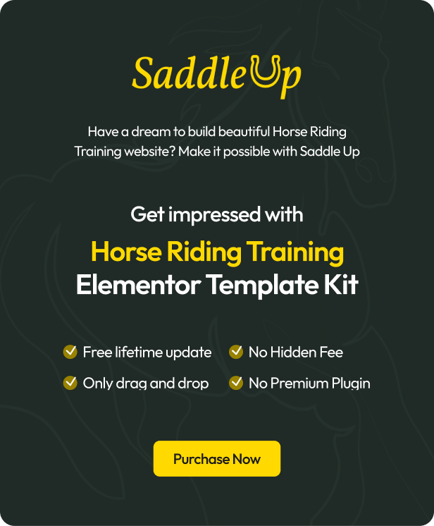 SaddleUp - Horse Riding Training Elementor Template Kit - 1