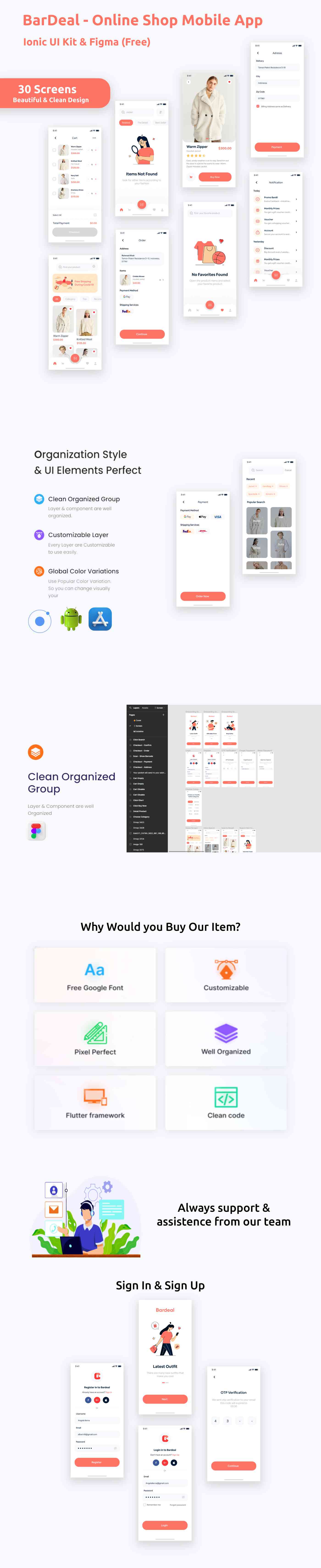 BarDeal ANDROID + IOS + FIGMA (Free) | UI Kit | Ionic | Online Shopping Mobile App - 1