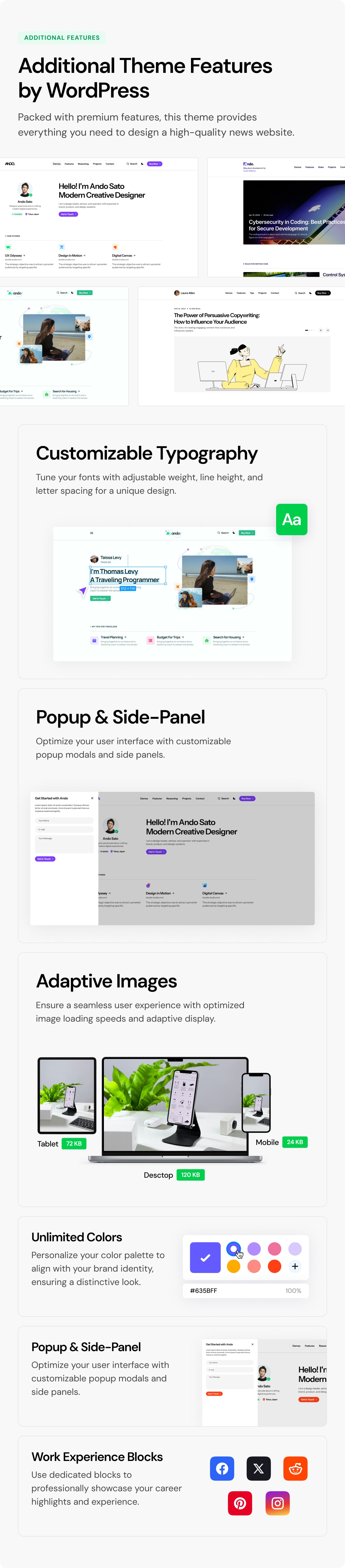 Ando - Performance Optimized WordPress Blog and CV Theme for Creative Professionals