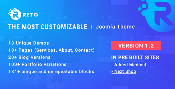 Reto - Best Customizable Joomla Theme With Page Builder - Joomla CMS Themes