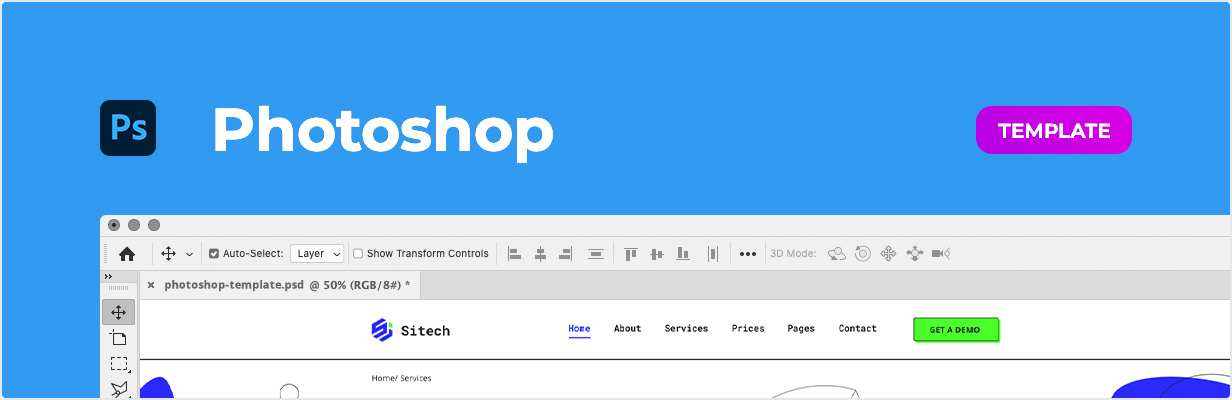 Sitech – SaaS Company Template for Photoshop