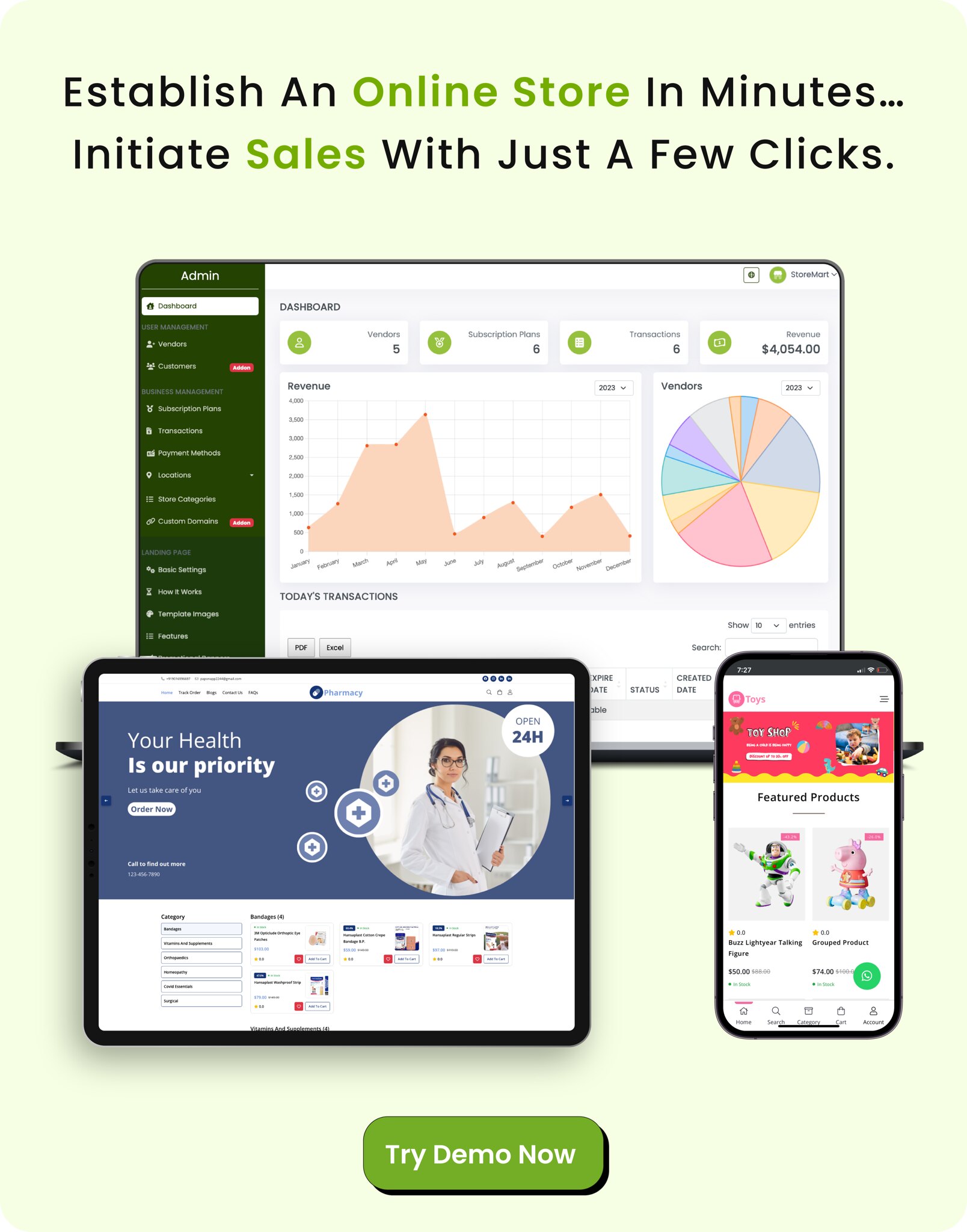 StoreMart SaaS - Online Product Selling SaaS Business Website Builder