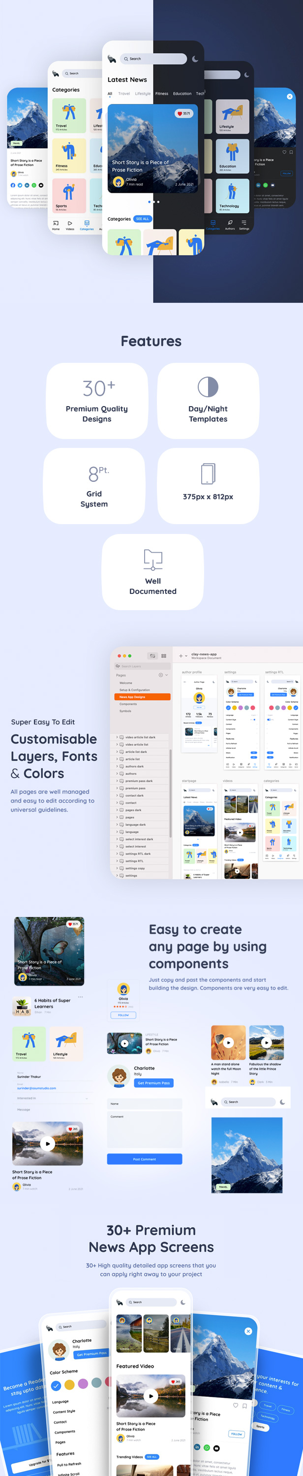 Signal | News Publishing App Sketch Template - 1