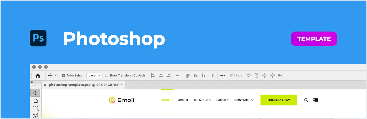 Emoji – Event Agency Template for Photoshop