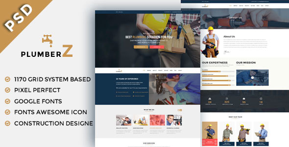 PlumberZ - Construction & Building PSD Templates