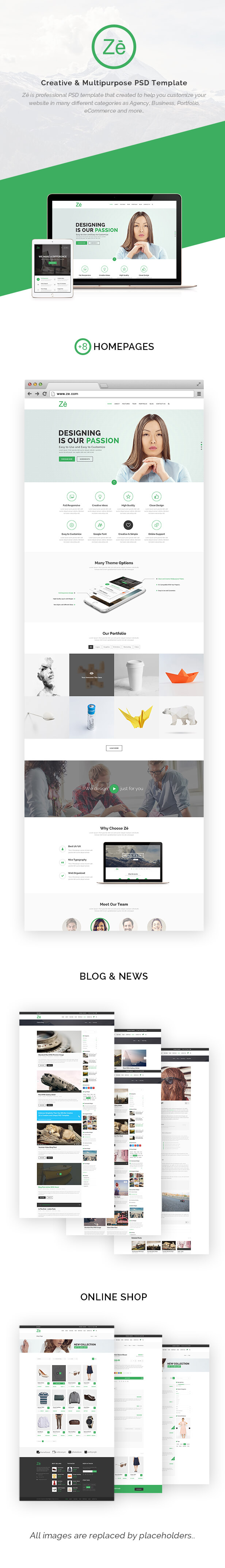 Ze - Creative & Multipurpose PSD Template. - 6
