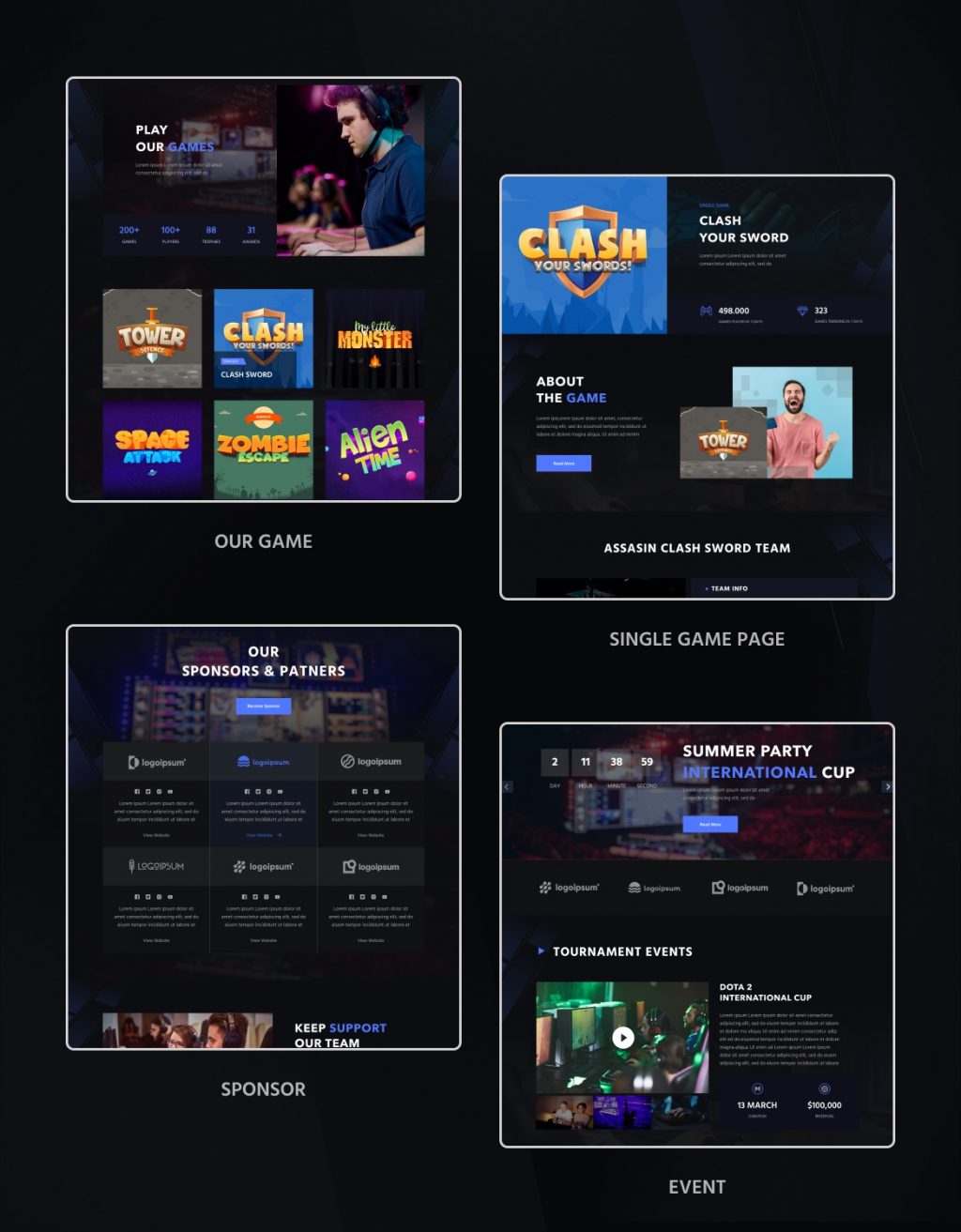 Assasin | eSport & Gaming Elementor Template Kit - 3