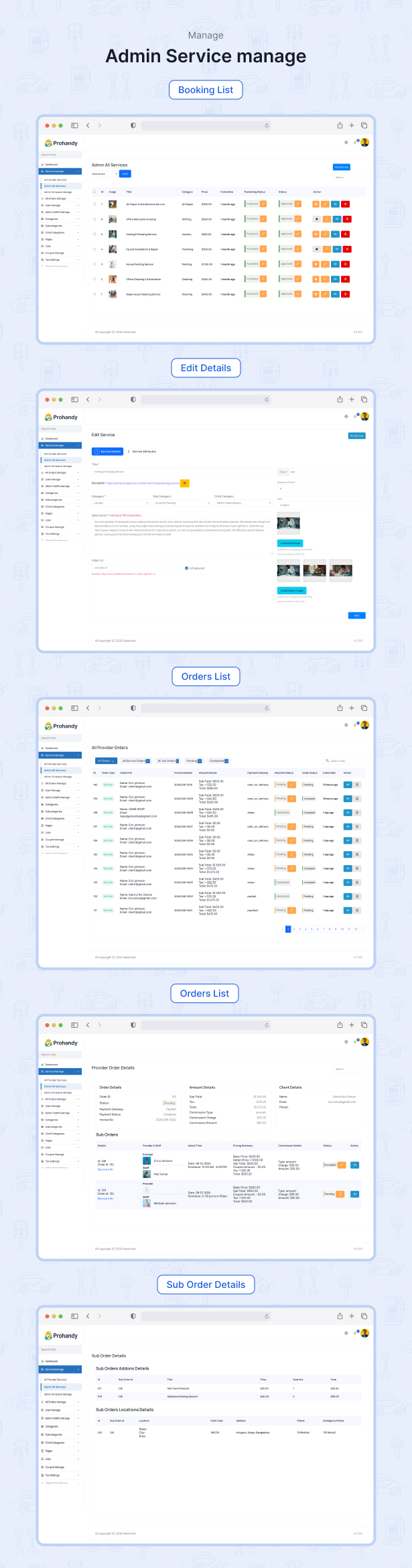 Prohandy - On Demand Home Service Marketplace Platform