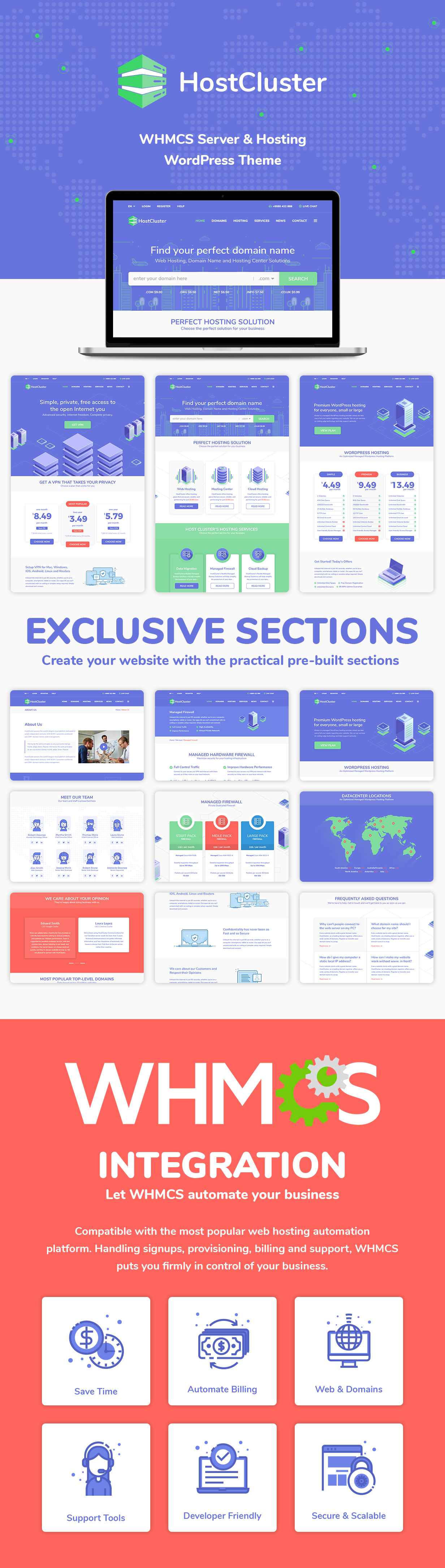 HostCluster - WHMCS Hosting WordPress Theme - 3