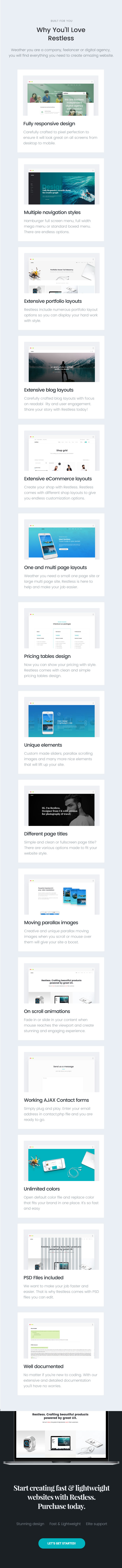 Restless Flexible and Lightweight Portfolio Agency Template