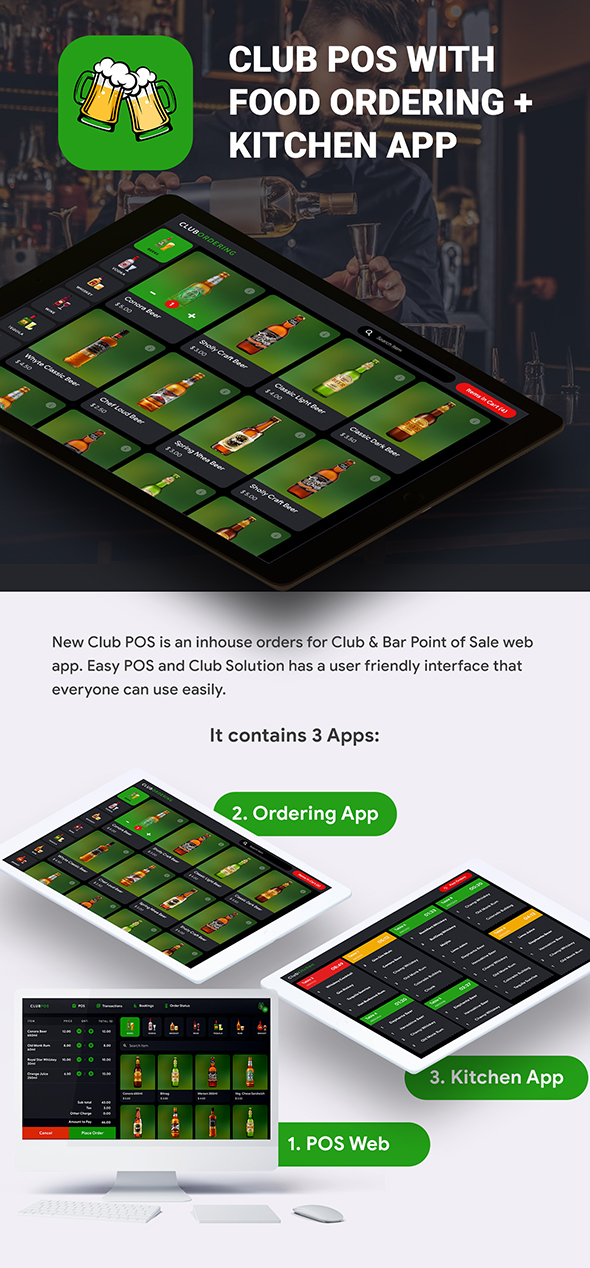 Club POS System Software | Club & Bar Kitchen & Ordering App | ClubPOS - 2