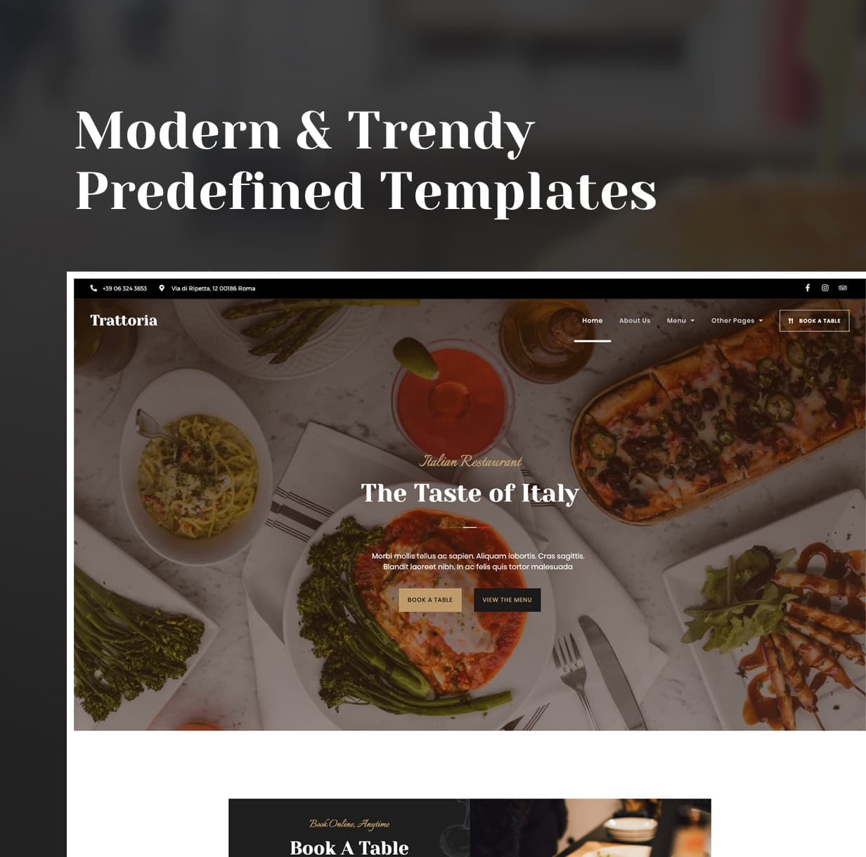 Pizzeria Trattoria - Italian Restaurant Elementor Template Kit - 2