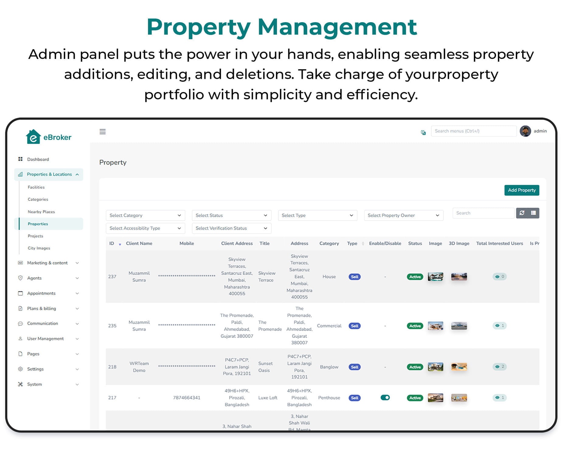 Property management - Real estate management software