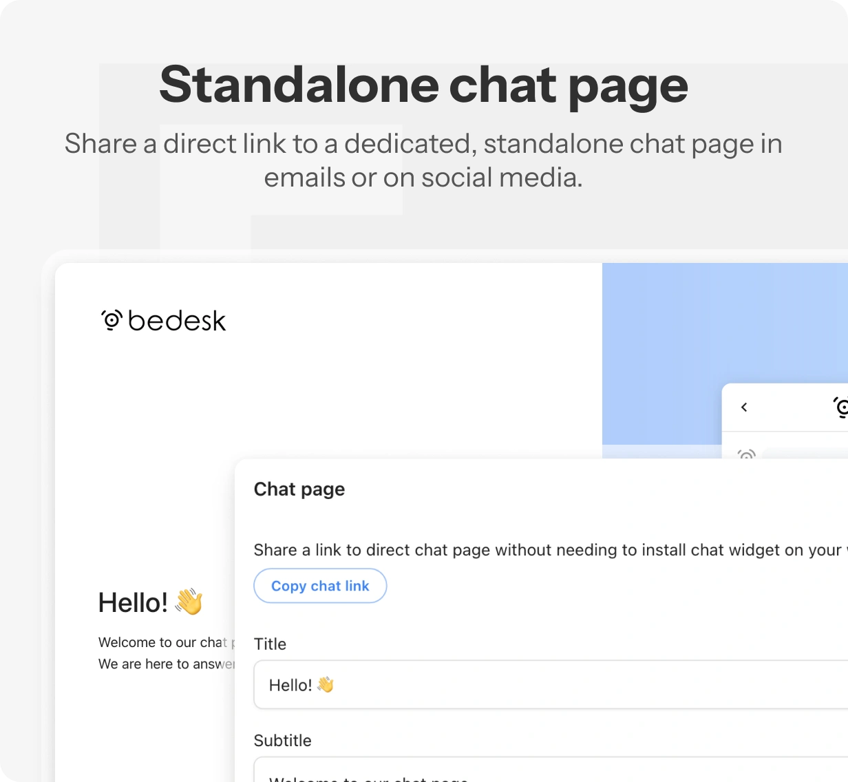 Complemento de chat ao vivo para a plataforma de suporte BeDesk - 9