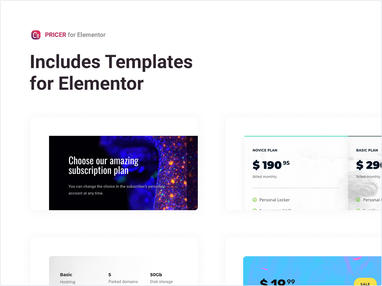 Includes Templates for Elementor