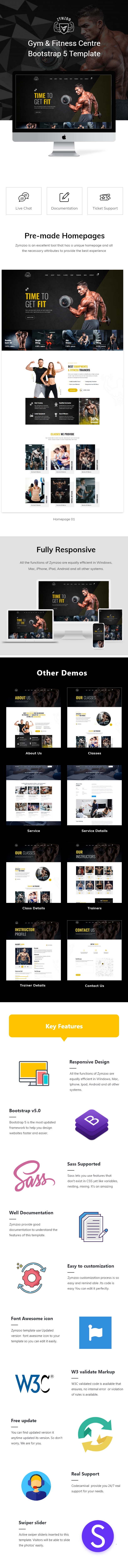 Zymzoo - Gym & Fitness Centre Bootstrap 5 Template - 1