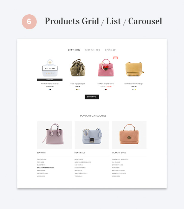Products Grid / List / Carousel