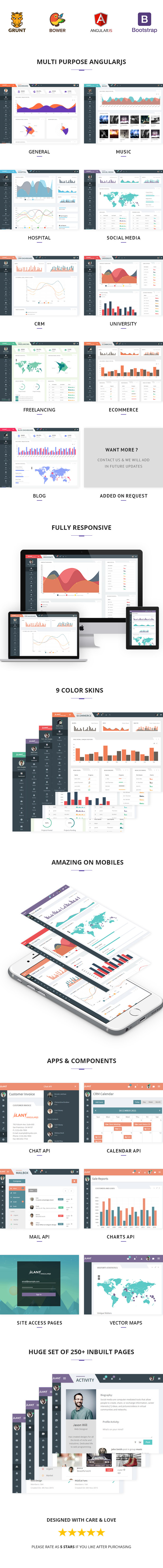 Slant - Multi Purpose AngularJS Admin Web App with Bootstrap - 1