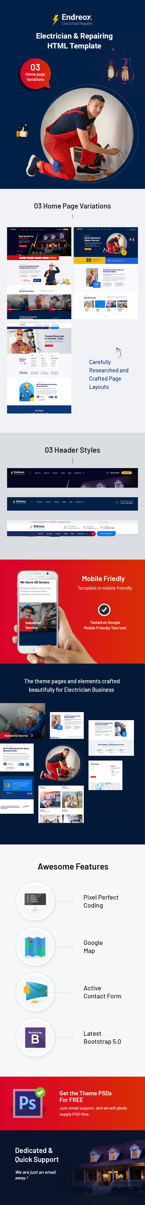 Endreox - Electrical Repair Service HTML Template