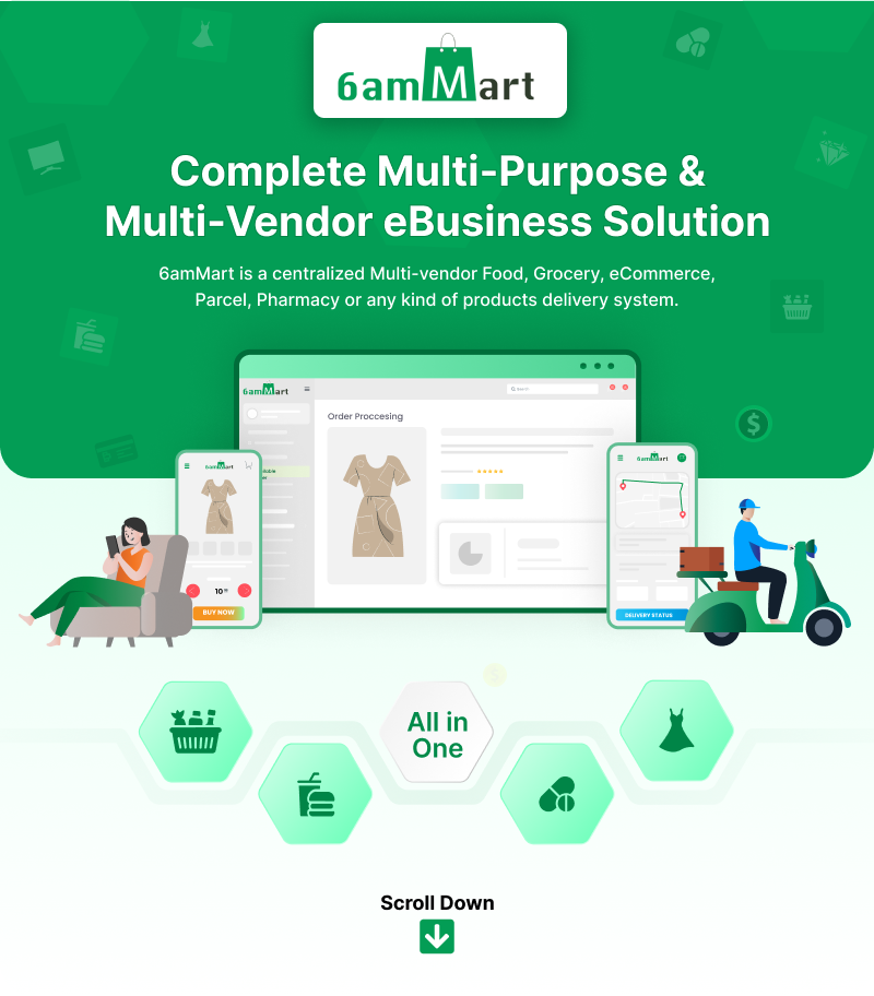 Multivendor Food, Grocery, eCommerce, Parcel, Pharmacy App and Website - perfectnotice.com