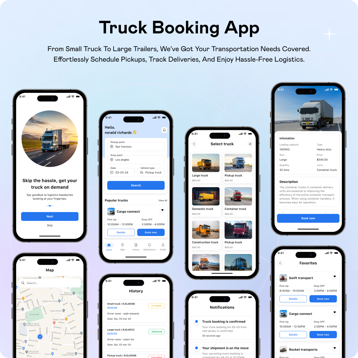 TruckerZone UI template | Online Truckload Booking App in Flutter | FreightFlow App Template - 15