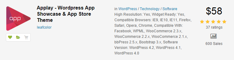 mobile app landing theme