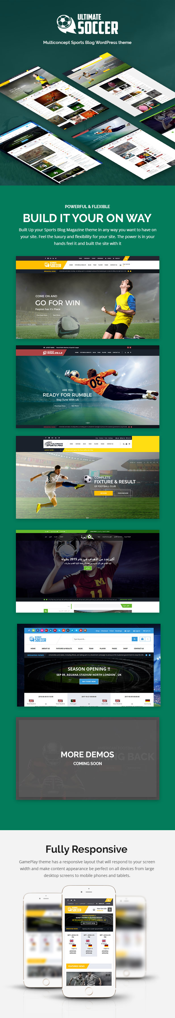 Ultimate Soccer WordPress Features