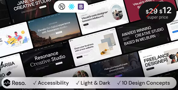 Resonance - Multipurpose One/Multi Page React NextJs Template 